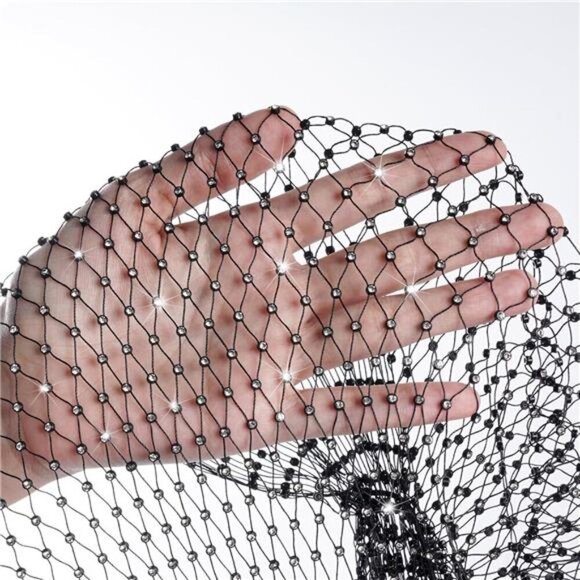 Rhinestone Mesh Headband Head Wrap Head Scarf Hair Scarf Turban Festivals Raves - Picture 6 of 7